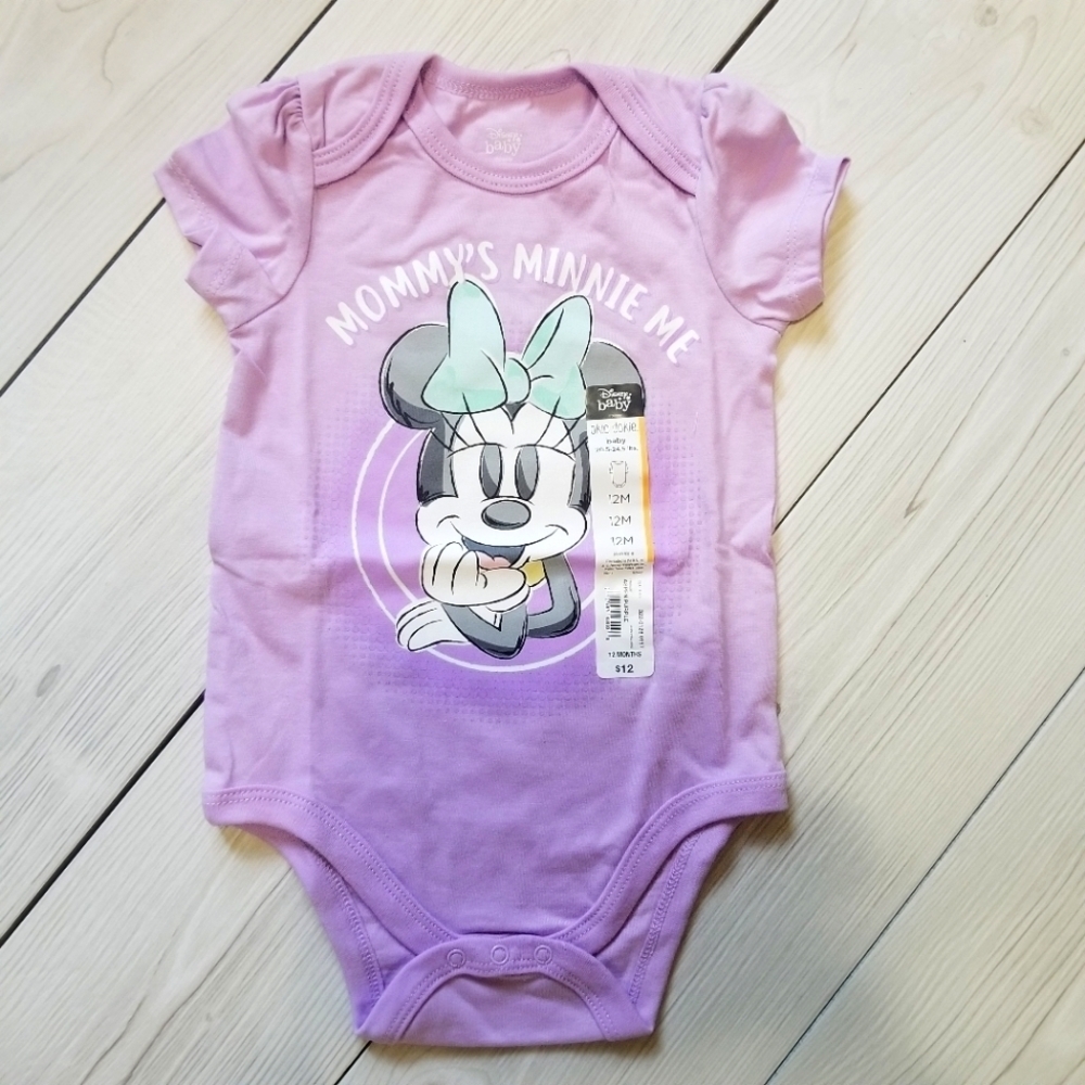 Disney baby Minnie Mouse lavender purple onesie size 12 mo NWT